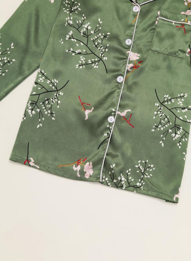 Take Two Women Graphic Print Long Sleeve Shirt and Pyjama Set - Image 4